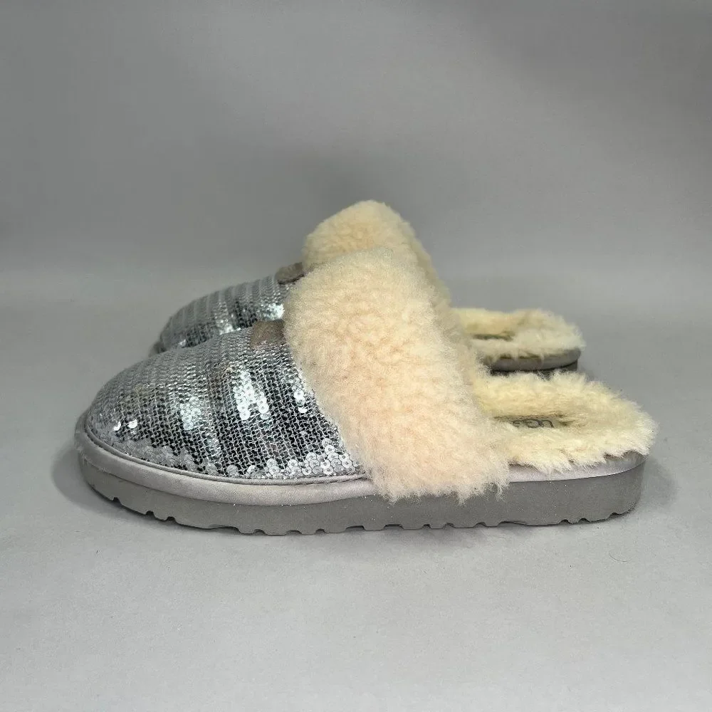 UGG Girl's Size 5‎ Dazzle Sliver Sequin Slippers